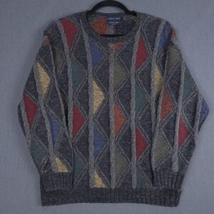 Northern Isles Sweater 3D Knit Sweater Mens XL Cable‎ Textured Crew Biggie Cosby